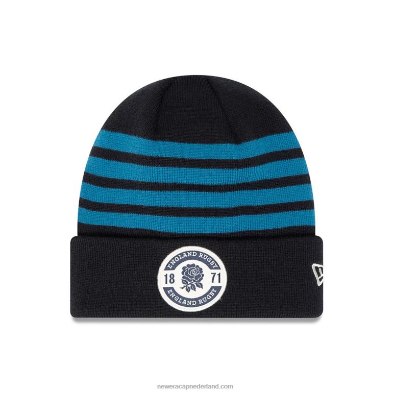 New Era Engelse rugby streep patch marine beanie muts 0J2842369