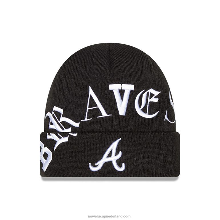 New Era atlanta braves blackletter zwart gebreid 0J2842516