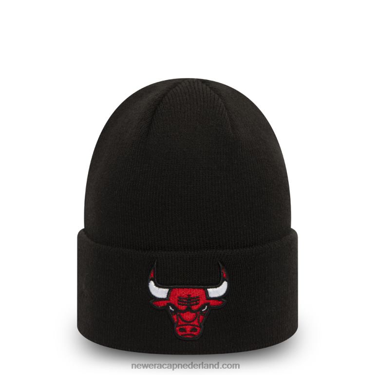 New Era chicago bulls essentiële zwarte muts met manchetten 0J2842337