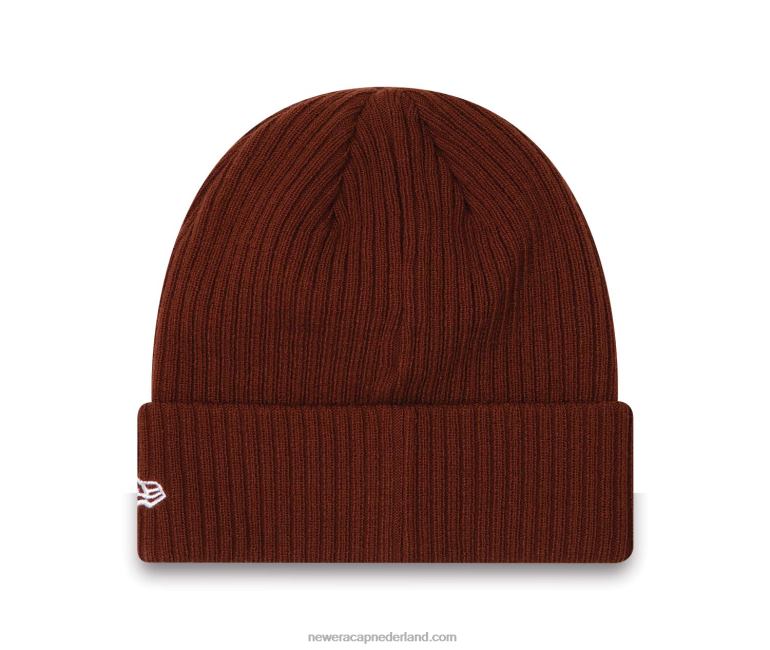 New Era kleur manchet donkerbruine beanie muts 0J2842518