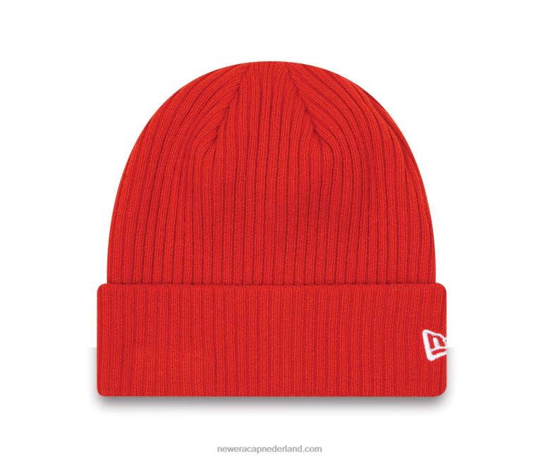 New Era kleur manchet rode beanie muts 0J2842421