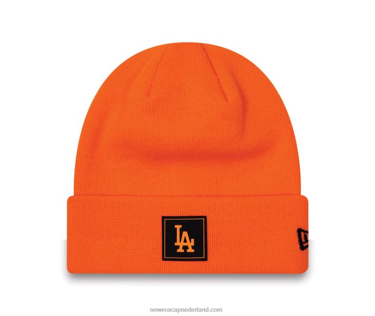 New Era la dodgers neon feloranje muts met manchetten 0J2842351