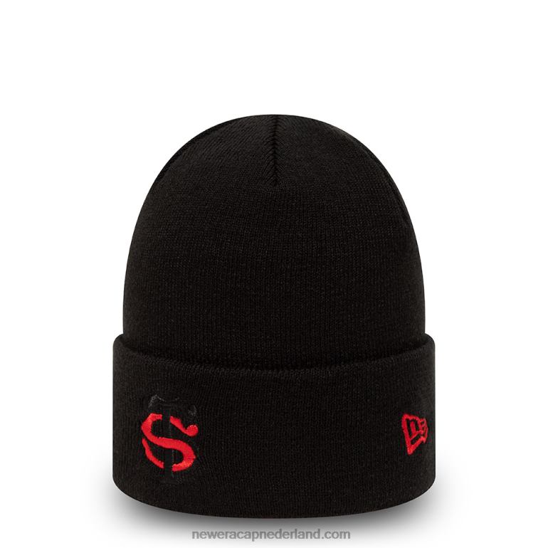 New Era stade toulousain team cuff zwarte beanie 0J2842531