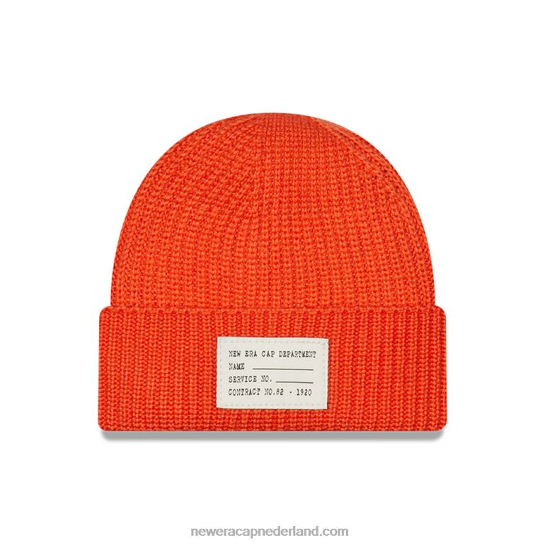 New Era wollen oranje beanie muts 0J2842512