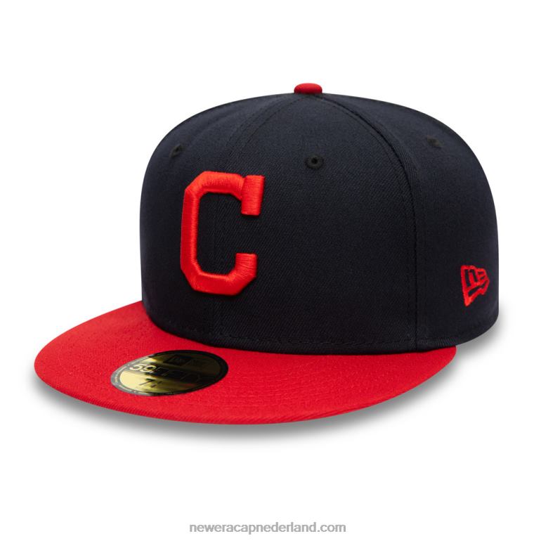 New Era Cleveland Guardians authentiek op veld marine 59fifty cap 0J284495