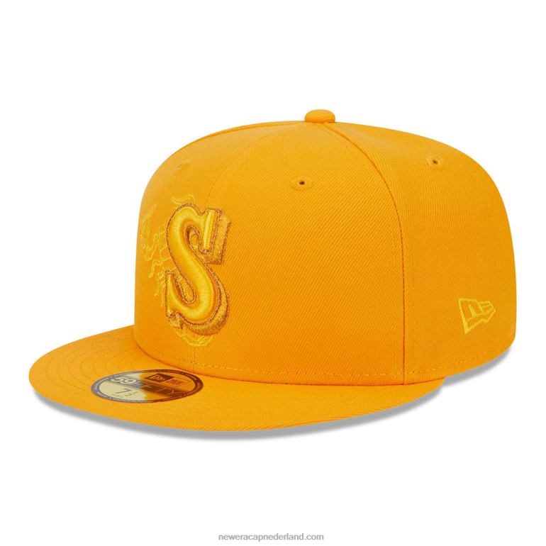 New Era Seattle Mariners Zodiac oranje 59fifty pet 0J2841159