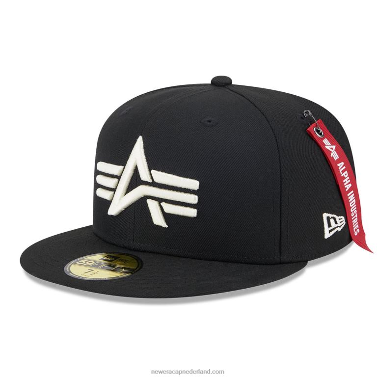 New Era alpha industries zwarte 59fifty getailleerde pet 0J284796