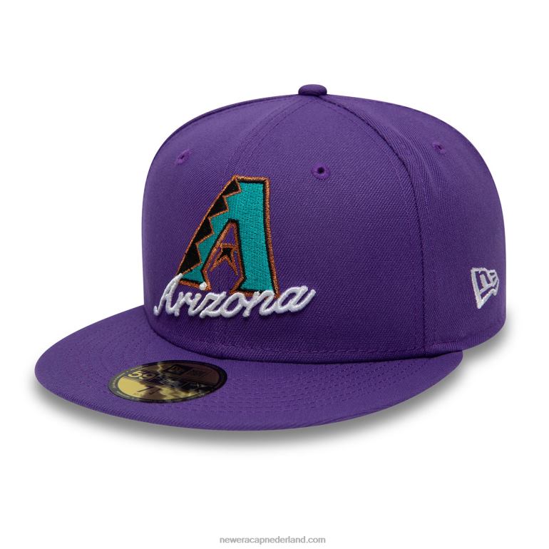 New Era arizona diamondbacks dubbele logo paarse 59fifty pet 0J284629