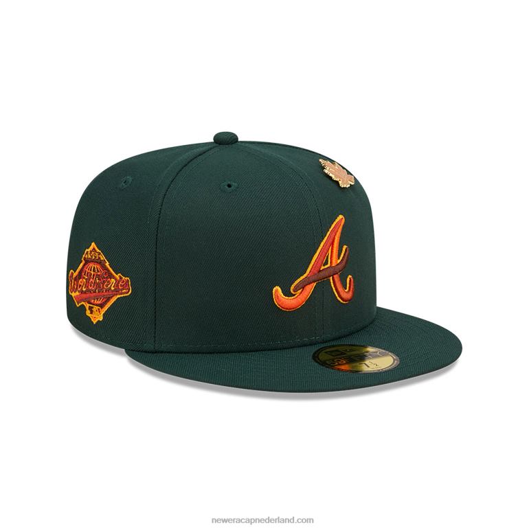 New Era atlanta braves lommerrijke donkergroene 59fifty pet 0J284164