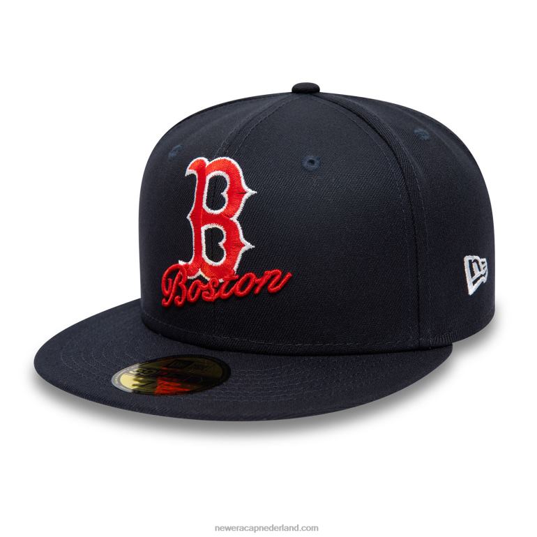 New Era boston red sox dubbel logo marine 59fifty pet 0J2841165