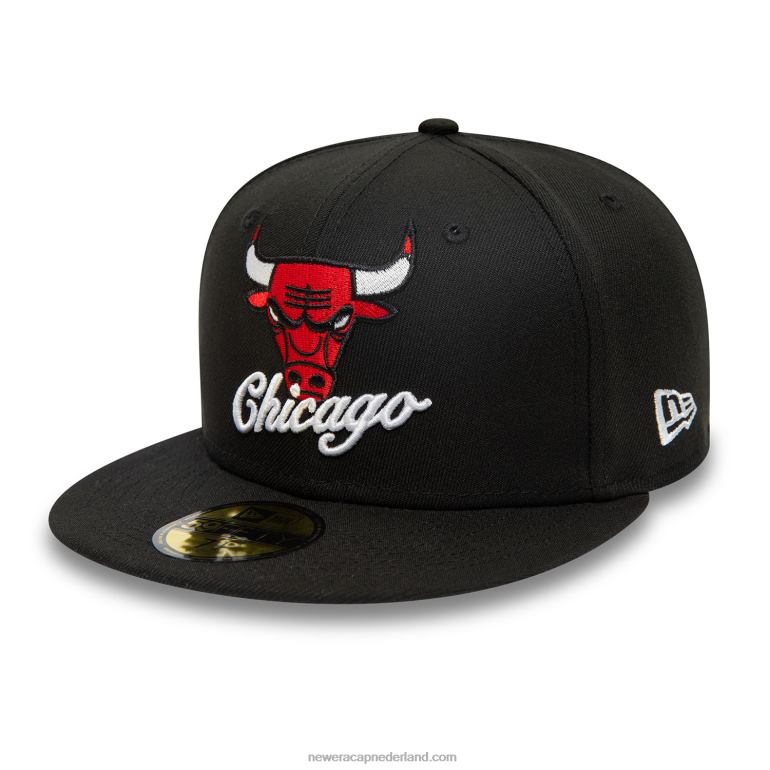 New Era chicago bulls dubbele logo zwarte 59fifty pet 0J2841224