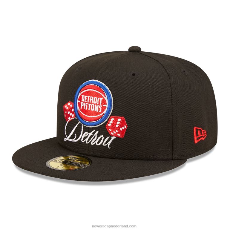 New Era detroit pistons roller zwart 59fifty gemonteerde dop 0J284219