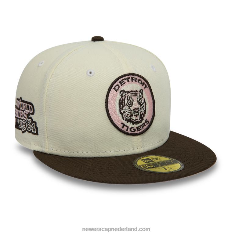 New Era detroit tigers witte 59fifty getailleerde pet 0J284787