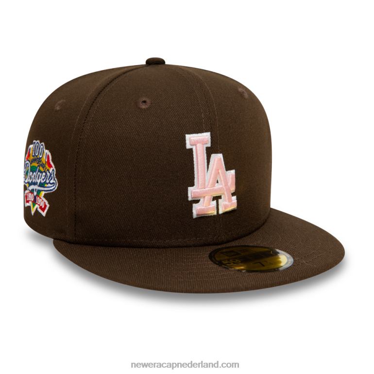 New Era la dodgers walnoot en roze 59fifty cap 0J284397