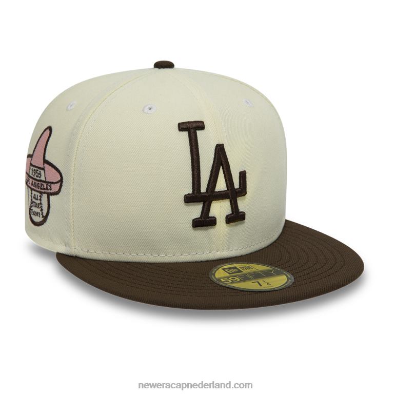 New Era la dodgers witte 59fifty getailleerde pet 0J284726