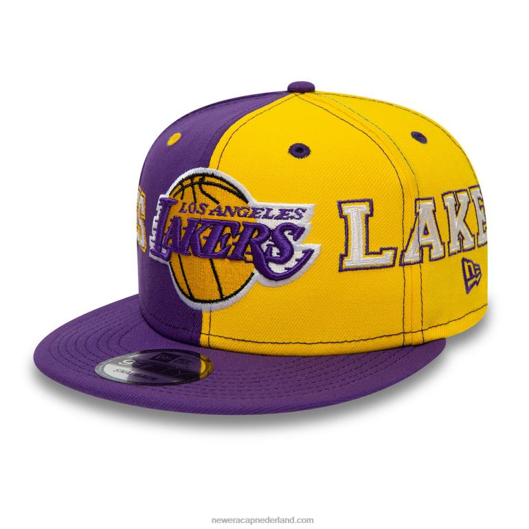 New Era la lakers teamsplit paarse 9fifty snapback pet 0J2842011