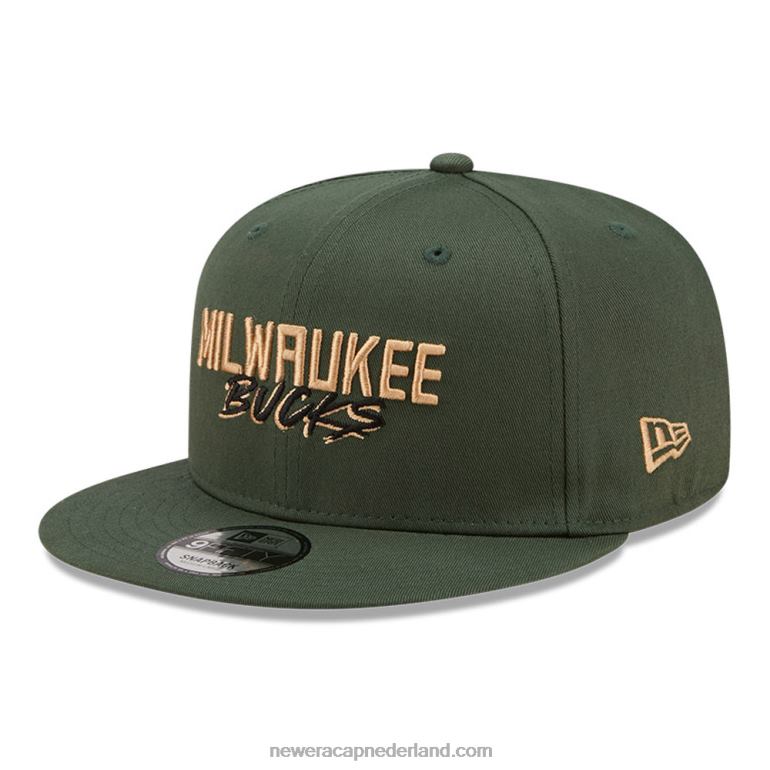 New Era milwaukee bucks script logo kaki 9fifty snapback pet 0J2841846