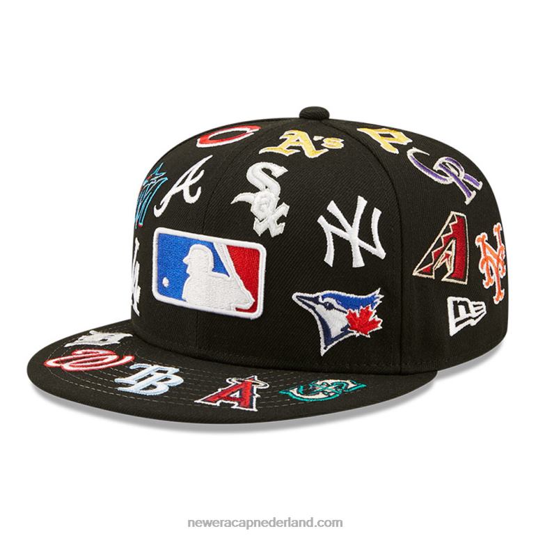 New Era mlb multi team logo zwarte 59fifty pet 0J284784