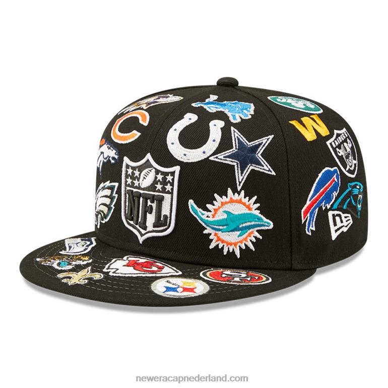 New Era nfl multi team logo zwarte 59fifty pet 0J2841262