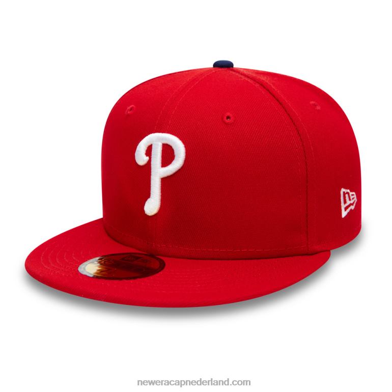 New Era philadelphia phillies authentiek op veld rode 59fifty cap 0J284246