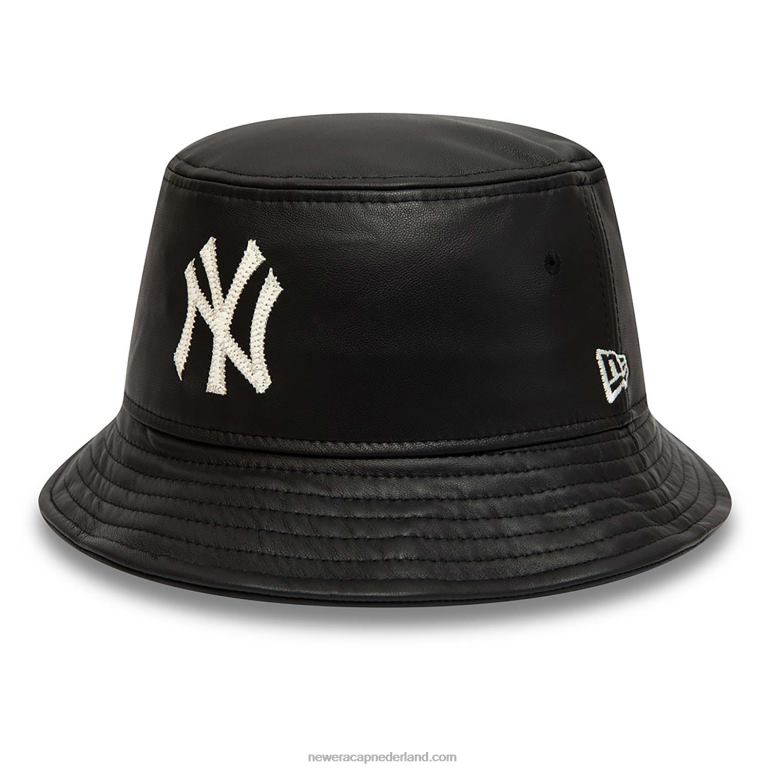 New Era New York Yankees mlb leren zwarte vissershoed 0J2842320