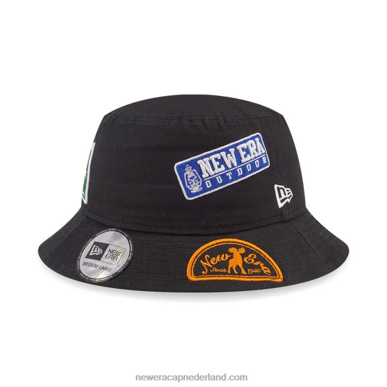 New Era multi-patch zwarte vissershoed 0J2842291