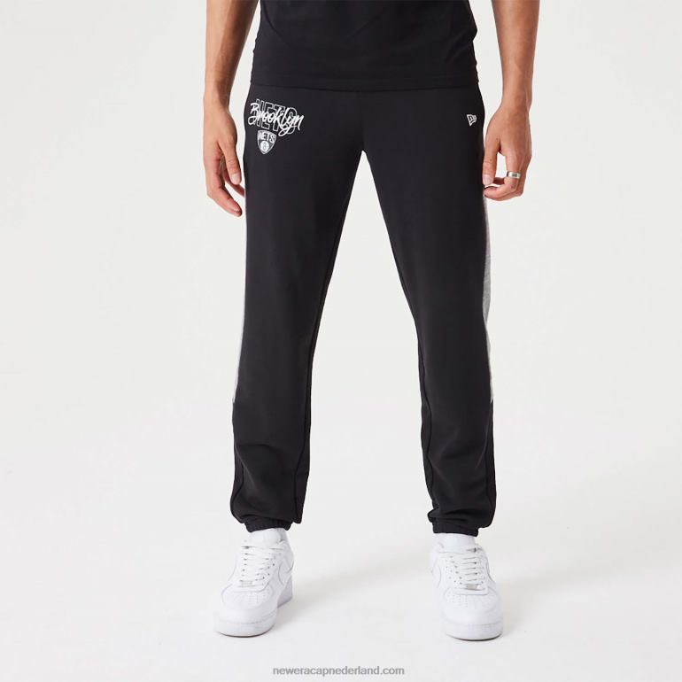 New Era Brooklyn Nets nba script zwarte joggingbroek 0J2842605