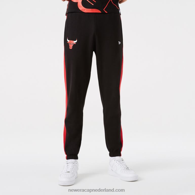 New Era chicago bulls nba team logo gestreepte zwarte joggingbroek 0J2842614