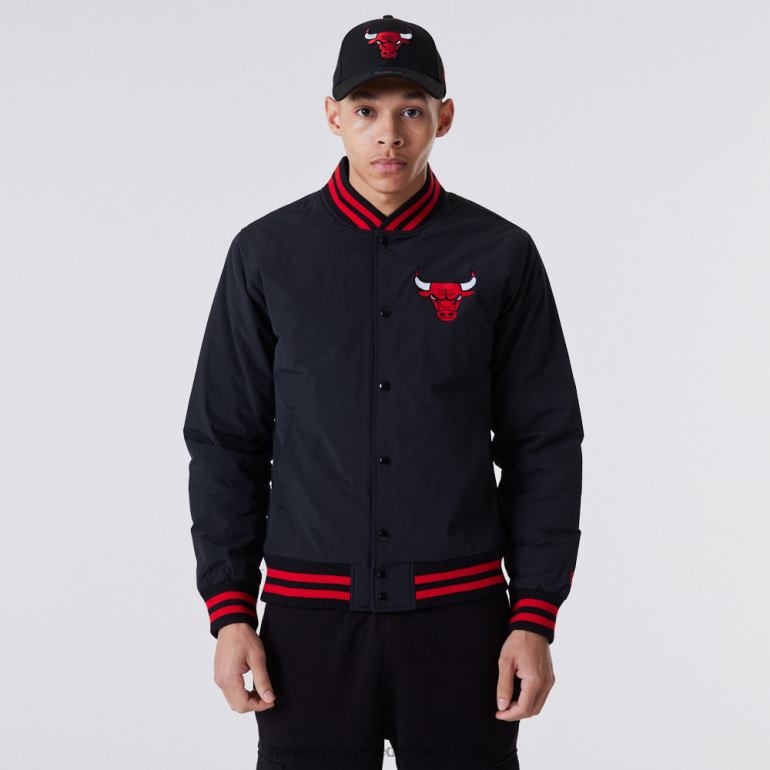 New Era Zwart bomberjack met chicago bulls-logo 0J2842561