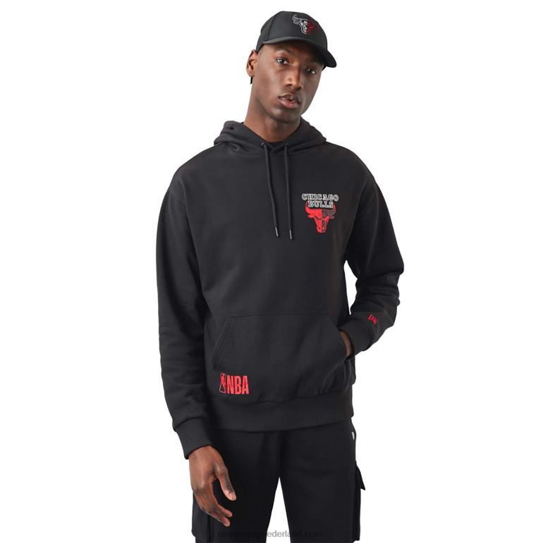 New Era Chicago Bulls NBA teamlogo zwarte hoodie 0J2842747