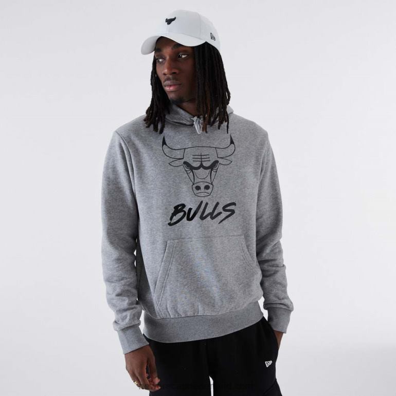 New Era Chicago Bulls nba metallic grijze hoodie 0J2842738