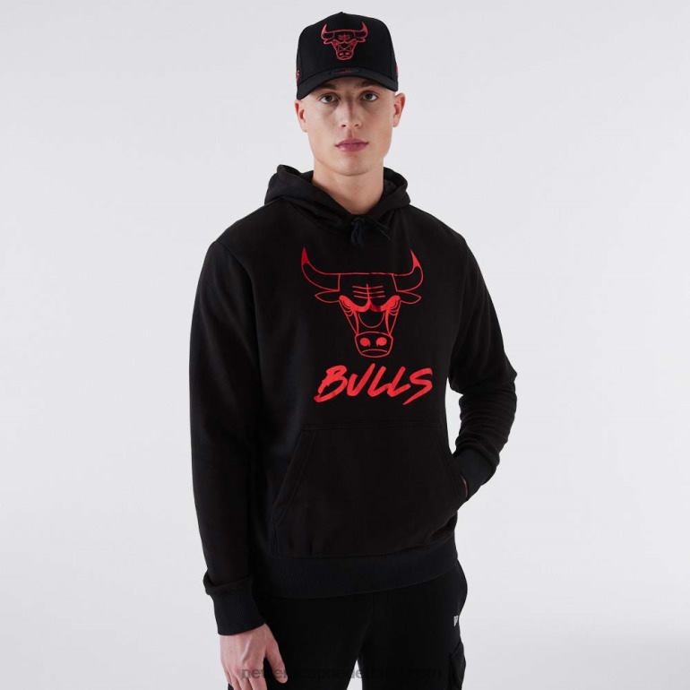 New Era Chicago Bulls nba metallic zwarte hoodie 0J2842730