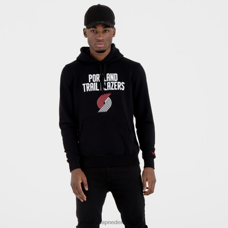 New Era Portland trailblazers zwarte hoodie met teamlogo 0J2842679