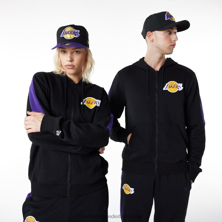 New Era la lakers zwarte hoodie met volledige ritssluiting 0J2842827