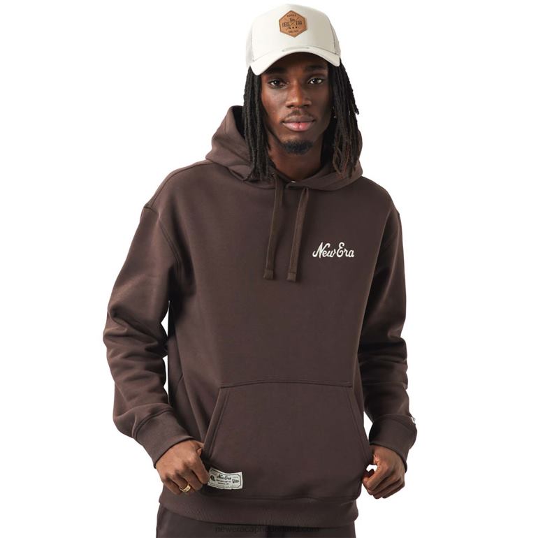 New Era logo bruine oversized hoodie 0J2842683