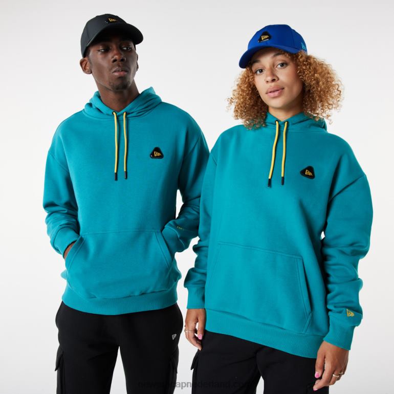 New Era turquoise oversized hoodie met rubberen patch 0J2842699