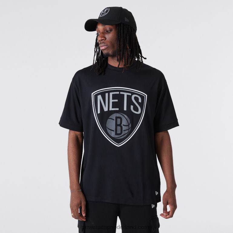 New Era Brooklyn Nets nba omtrek mesh zwart t-shirt 0J2843138