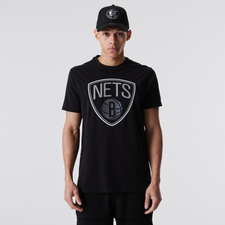 New Era Brooklyn Nets nba omtreklogo zwart t-shirt 0J2843124