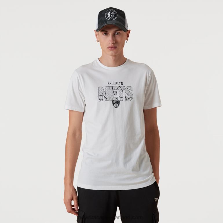 New Era Brooklyn Nets nba woordmerk wit t-shirt 0J2842978