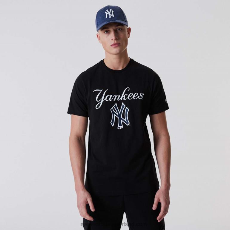 New Era New York Yankees script zwarte t-shirt 0J2843085