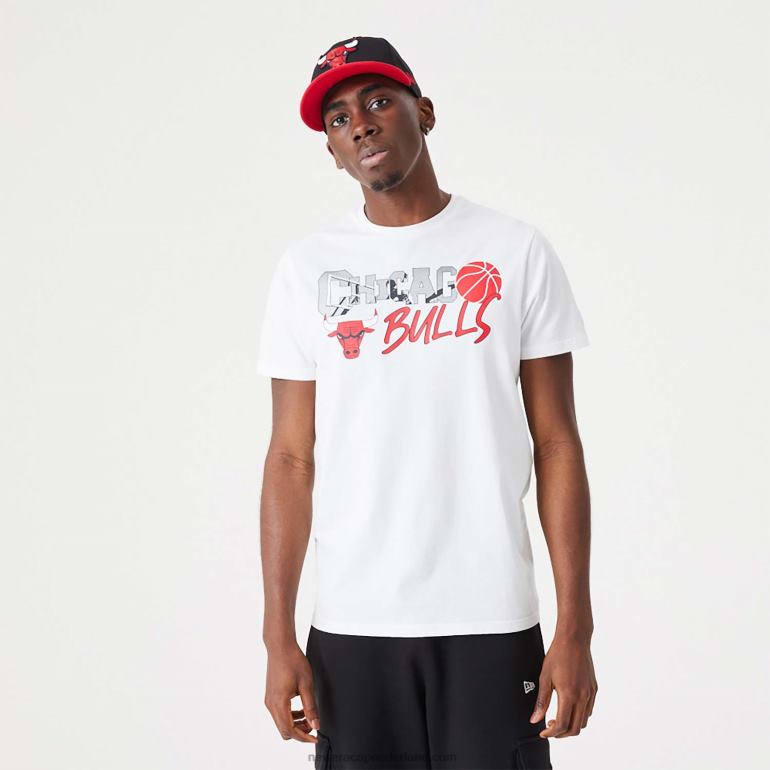 New Era chicago bulls nba infill grafisch wit t-shirt 0J2842998