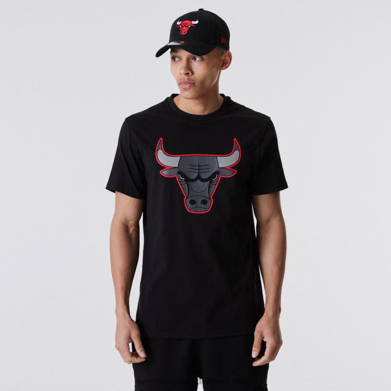 New Era chicago bulls nba omtrek logo zwart t-shirt 0J2843166